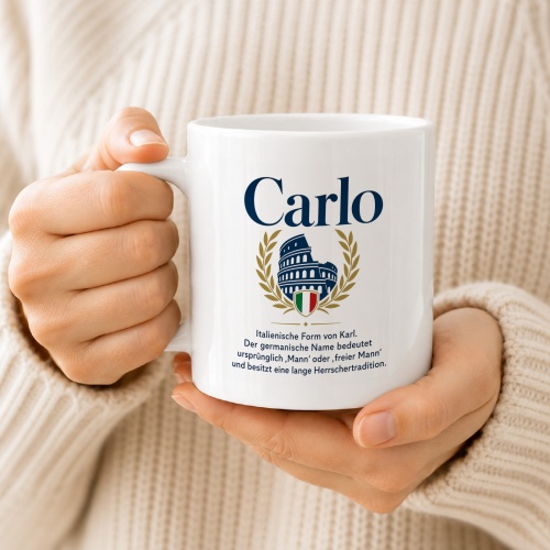 Tasse »Carlo – italienische Form von Karl«