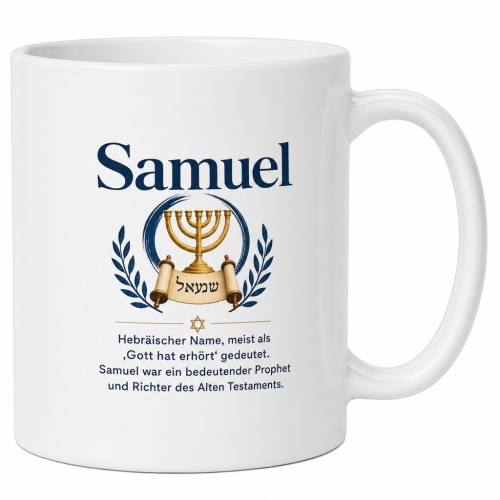 Tasse »Samuel – Bedeutung & Menora«