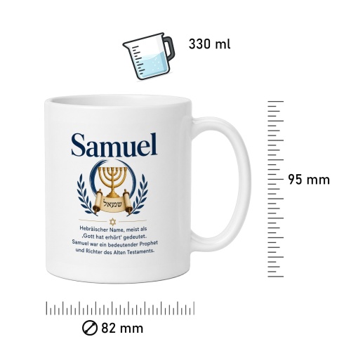 Tasse »Samuel – Bedeutung & Menora«