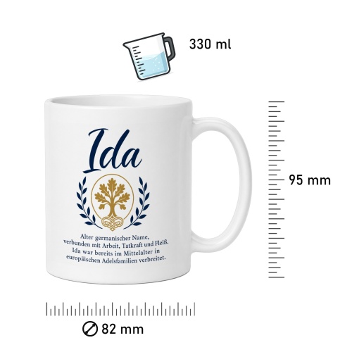 Tasse »Ida – germanischer Name & Bedeutung«