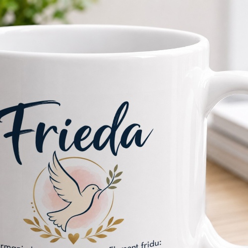 Tasse »Frieda« – Friedenstaube & Namensbedeutung