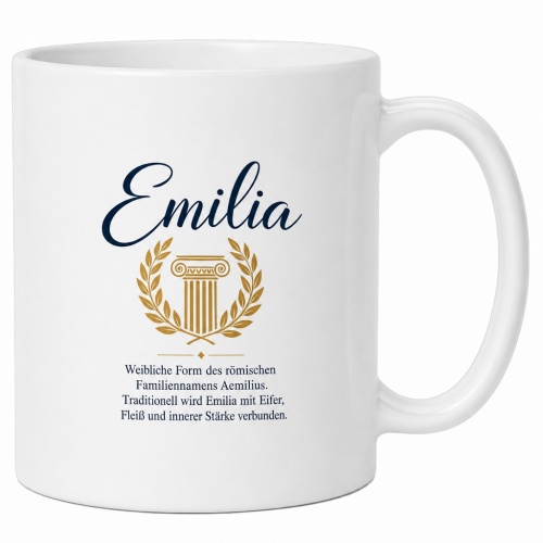 Tasse »Emilia – Herkunft & Bedeutung«