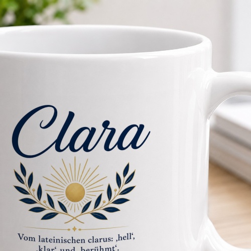 Tasse »Clara – Bedeutung & Sonnenmotiv«
