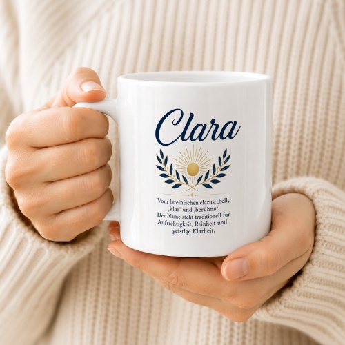 Tasse »Clara – Bedeutung & Sonnenmotiv«