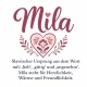 Tasse »Mila – Herzlichkeit & Freundlichkeit«