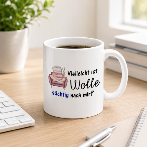 Tasse »Vielleicht ist Wolle süchtig nach...