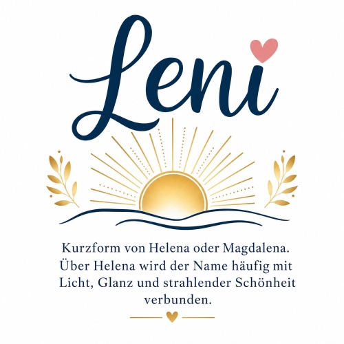 Tasse »Leni Namensbedeutung & Sonnen-Motiv«