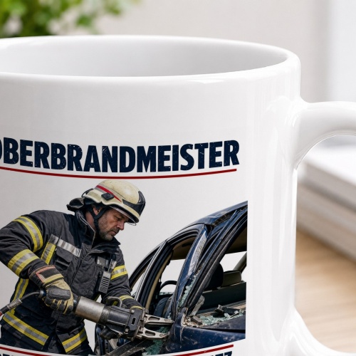 Tasse »Oberbrandmeister – Erfahrung im täglichen Einsatz«