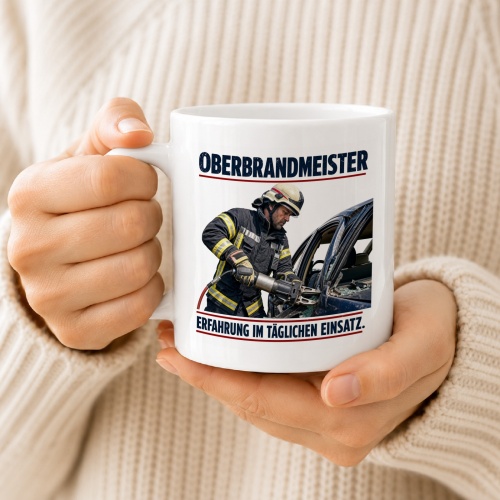 Tasse »Oberbrandmeister – Erfahrung im täglichen Einsatz«