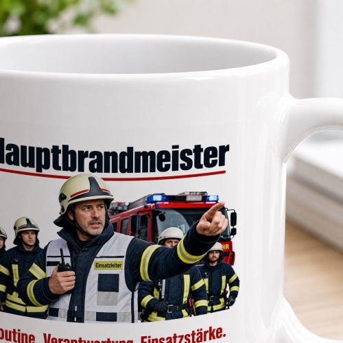 Tasse »Hauptbrandmeister – Routine. Verantwortung. Einsatzstärke.«