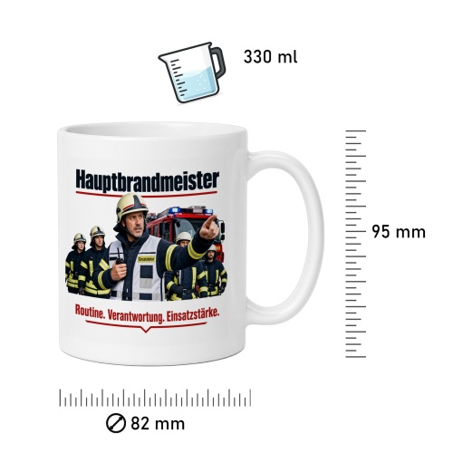 Tasse »Hauptbrandmeister – Routine. Verantwortung. Einsatzstärke.«