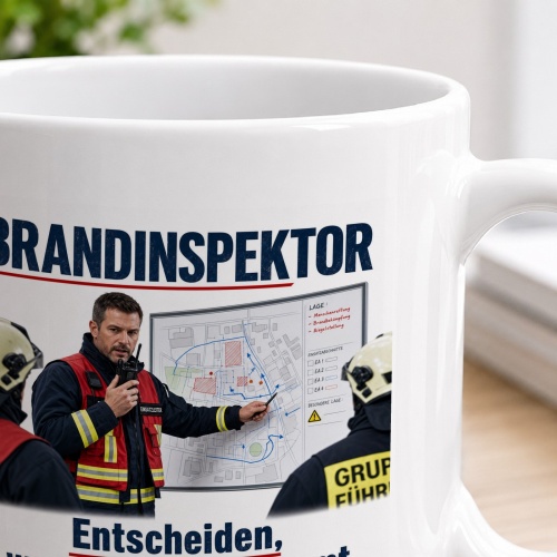 Tasse »Brandinspektor – Entscheiden, wenn es darauf ankommt«
