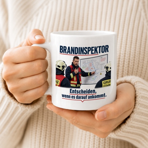 Tasse »Brandinspektor – Entscheiden, wenn es darauf ankommt«