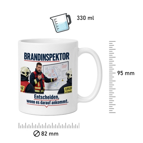Tasse »Brandinspektor – Entscheiden, wenn es darauf ankommt«