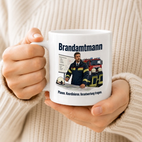 Tasse »Brandamtmann – Planen. Koordinieren. Verantwortung tragen.«