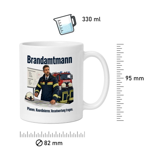 Tasse »Brandamtmann – Planen. Koordinieren. Verantwortung tragen.«