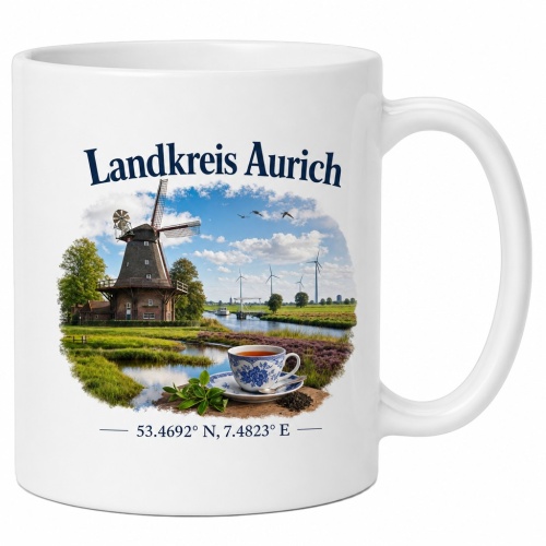 Tasse »Landkreis Aurich – Windmühle...