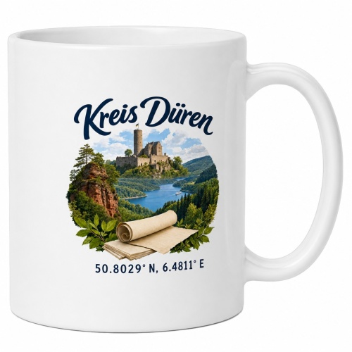 Tasse »Kreis Düren – Burg und See«