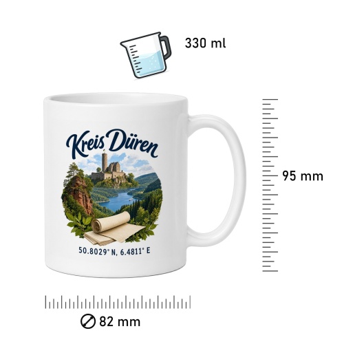 Tasse »Kreis Düren – Burg und See«