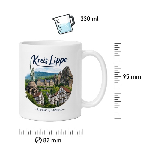 Tasse »Kreis Lippe – Sehenswürdigkeiten«
