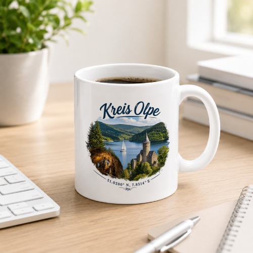 Tasse »Kreis Olpe – See & Burg«