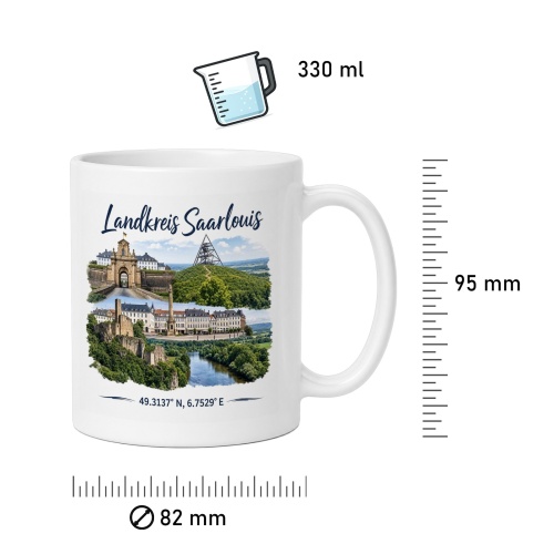 Tasse »Landkreis Saarlouis Sehenswürdigkeiten«