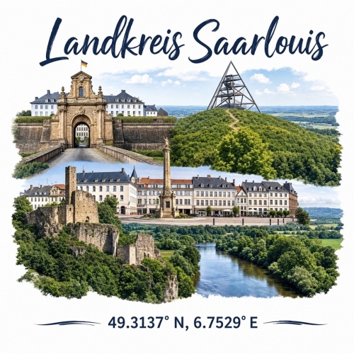 Tasse »Landkreis Saarlouis Sehenswürdigkeiten«