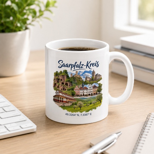 Tasse »Saarpfalz-Kreis – Wahrzeichen &...