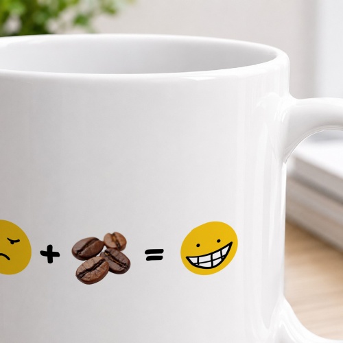 Tasse »Emojis & Kaffeebohnen«