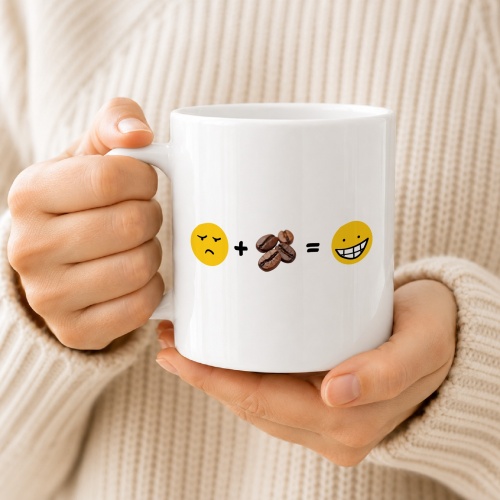 Tasse »Emojis & Kaffeebohnen«
