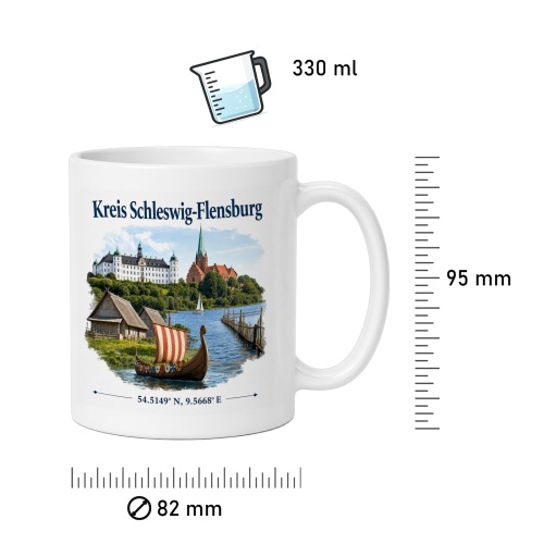 Tasse »Kreis Schleswig-Flensburg – Wikinger & Schloss«