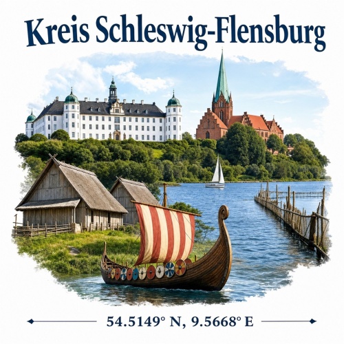 Tasse »Kreis Schleswig-Flensburg – Wikinger & Schloss«