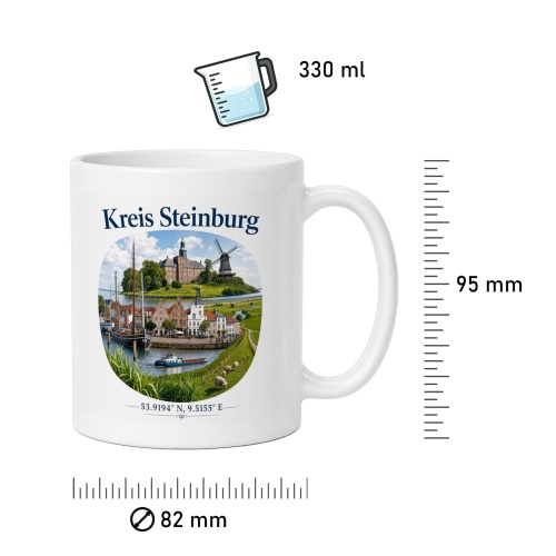 Tasse »Kreis Steinburg – Highlights & Hafenblick«