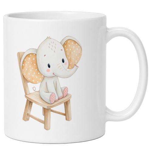 Tasse »Niedlicher Elefant auf Stuhl«