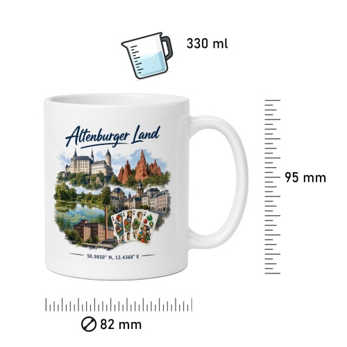 Tasse »Altenburger Land – Sehenswürdigkeiten & Skat«