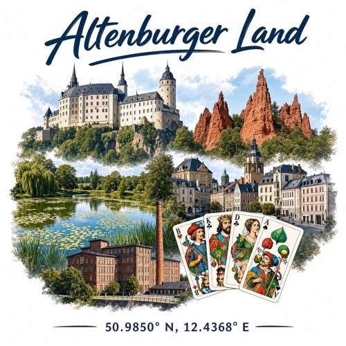 Tasse »Altenburger Land – Sehenswürdigkeiten & Skat«