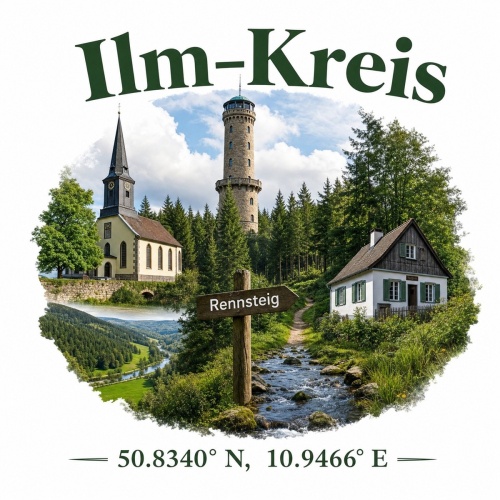 Tasse »Ilm-Kreis – Rennsteig & Wahrzeichen«