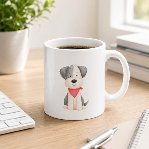 Tasse »Süßer Hund mit rotem Halstuch«