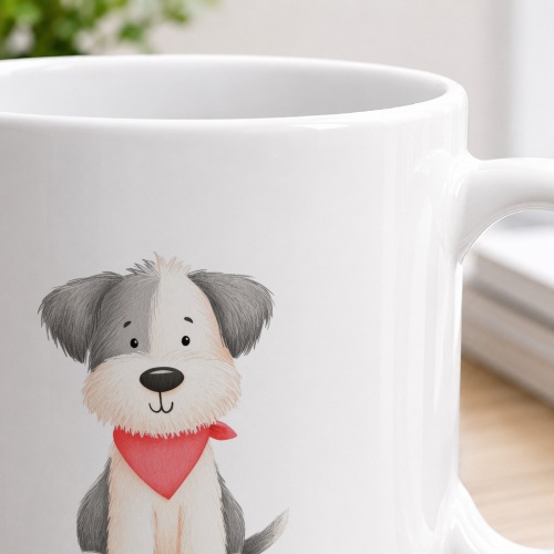 Tasse »Süßer Hund mit rotem Halstuch«