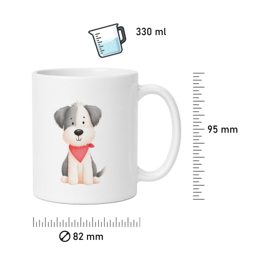 Tasse »Süßer Hund mit rotem Halstuch«