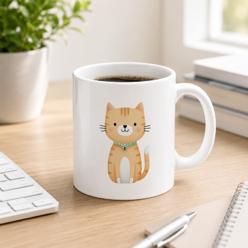 Tasse »Süße Katzen-Illustration«