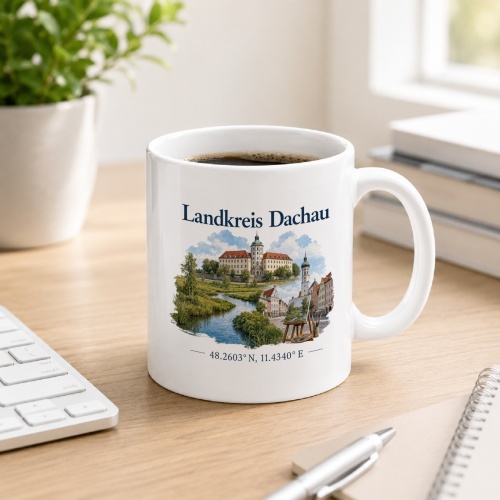 Tasse »Landkreis Dachau – Aquarellmotiv«