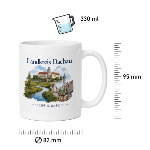 Tasse »Landkreis Dachau – Aquarellmotiv«