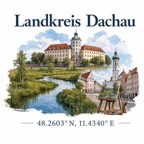 Tasse »Landkreis Dachau – Aquarellmotiv«