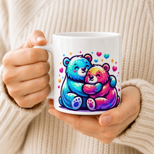 Tasse »Bunte Kuschelbären & Herzen«