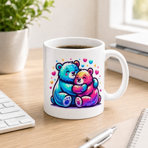 Tasse »Bunte Kuschelbären & Herzen«