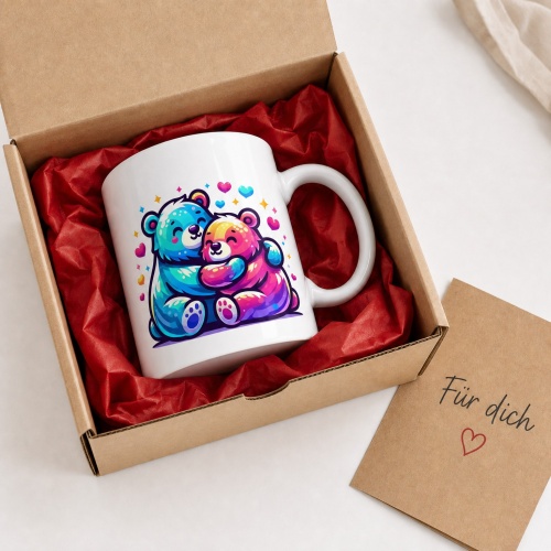 Tasse »Bunte Kuschelbären & Herzen«