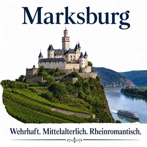 Tasse »Marksburg – Wehrhaft. Mittelalterlich. Rheinromantisch.«