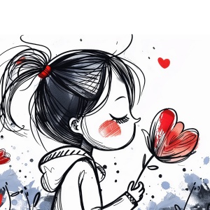 Tasse "Mädchen mit Tulpe"