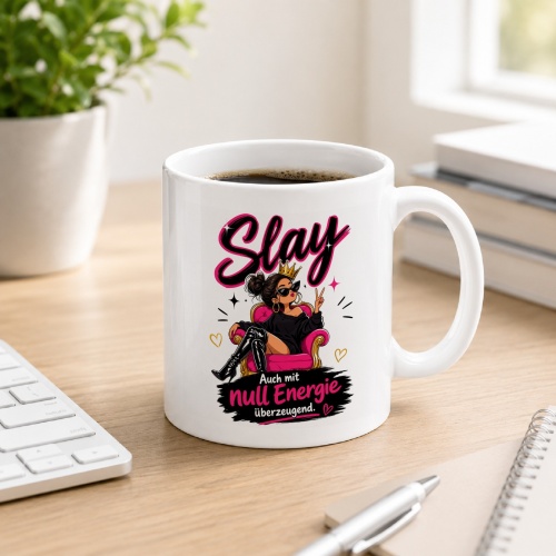 Tasse »Slay – Auch mit null Energie...